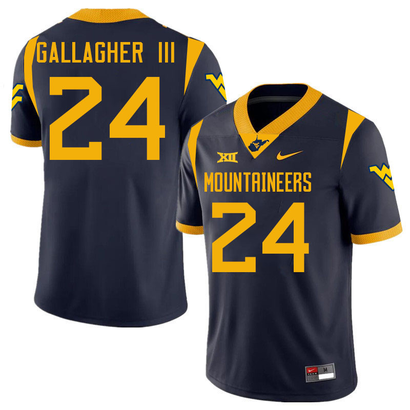 Rodney Gallagher III WVU Jersey,West Virginia Mountaineers #24 Rodney Gallagher III Jersey-Navy